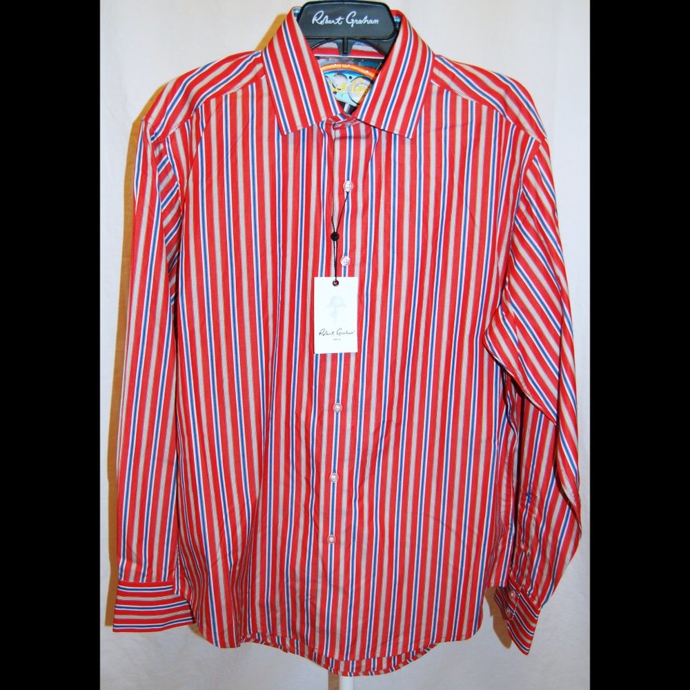 NWT ROBERT GRAHAM "Robert Graham" Long Sleeve Classic Fit Woven Shirt, sz S